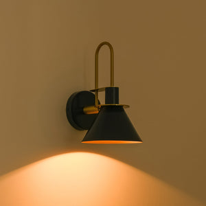 LightFixturesUSA-Single Cone Mid-century Wall Light Wall Sconce-Wall Sconce-Blue-