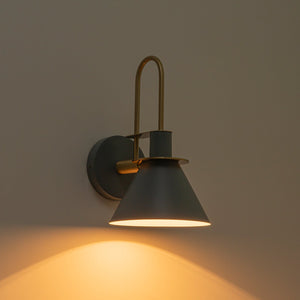 LightFixturesUSA-Single Cone Mid-century Wall Light Wall Sconce-Wall Sconce-Gray-