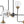LightFixturesUSA - Soda Pop 8 - Light Seeded Glass Bubble Sputnik Linear Chandelier - Chandelier - Black + Brass - 