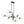 LightFixturesUSA - Soda Pop 8 - Light Seeded Glass Bubble Sputnik Linear Chandelier - Chandelier - Black + Brass - 
