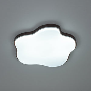 LightFixturesUSA-Starfish Walnut Wood Grain Dimmable LED Flush Mount Light-Ceiling Light-19 in-