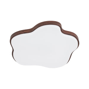 LightFixturesUSA-Starfish Walnut Wood Grain Dimmable LED Flush Mount Light-Ceiling Light-19 in-