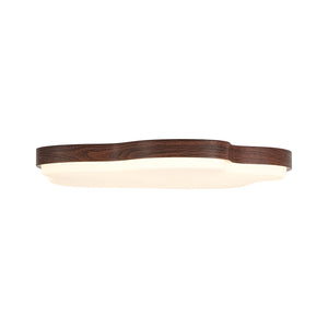 LightFixturesUSA-Starfish Walnut Wood Grain Dimmable LED Flush Mount Light-Ceiling Light-19 in-