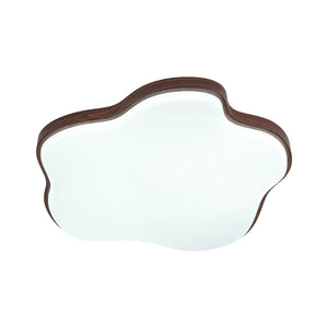 LightFixturesUSA-Starfish Walnut Wood Grain Dimmable LED Flush Mount Light-Ceiling Light-19 in-