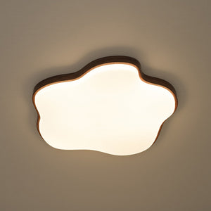 LightFixturesUSA-Starfish Walnut Wood Grain Dimmable LED Flush Mount Light-Ceiling Light-19 in-
