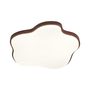LightFixturesUSA-Starfish Walnut Wood Grain Dimmable LED Flush Mount Light-Ceiling Light-19 in-