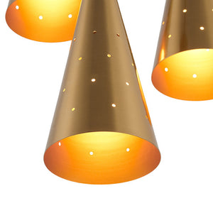 LightFixturesUSA - Starry 3 - Light Cluster Metal Hourglass Shade Round Pendant - Pendant Light - Brass - 