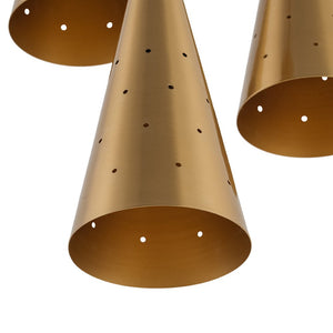 LightFixturesUSA - Starry 3 - Light Cluster Metal Hourglass Shade Round Pendant - Pendant Light - Brass - 