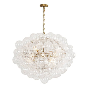 LightFixturesUSA - Statement Brass Cluster Ribbed Glass Bubble Orb Chandelier - Chandelier - Brass - 