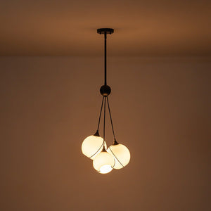 LightFixturesUSA - Statement Shine Opal Glass Globe Cluster Chandelier - Chandelier - 3 - Lt - 