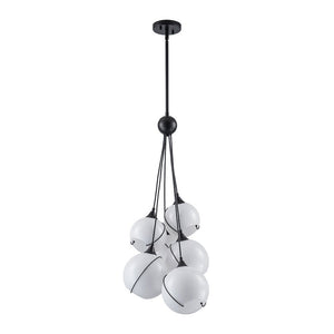 LightFixturesUSA - Statement Shine Opal Glass Globe Cluster Chandelier - Chandelier - 6 - Lt - 