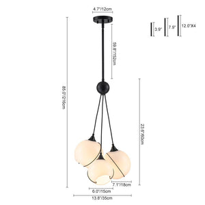 LightFixturesUSA - Statement Shine Opal Glass Globe Cluster Chandelier - Chandelier - 6 - Lt - 