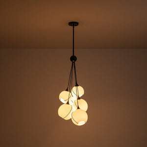 LightFixturesUSA - Statement Shine Opal Glass Globe Cluster Chandelier - Chandelier - 6 - Lt - 