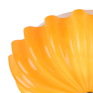 LightFixturesUSA-Sunshine Orange Glass Pleated Flower Scalloped Ceiling Light-Ceiling Light-13.8 in-