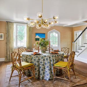 LightFixturesUSA - Tiered Ribbed Glass Globe Round Sputnik Chandelier - Chandelier - Brass - 