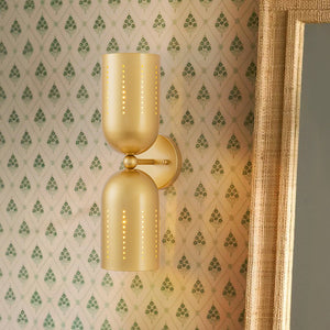 LightFixturesUSA - Tulip 2 - Light Brass Up Down Hourglass Vanity Wall Sconce - Wall Sconce - 1 Pack - 