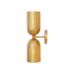 LightFixturesUSA - Tulip 2 - Light Brass Up Down Hourglass Vanity Wall Sconce - Wall Sconce - 2 Packs - 
