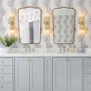 LightFixturesUSA - Tulip 2 - Light Brass Up Down Hourglass Vanity Wall Sconce - Wall Sconce - 2 Packs - 