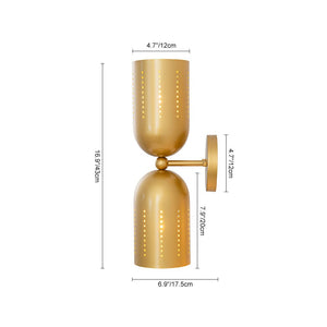LightFixturesUSA - Tulip 2 - Light Brass Up Down Hourglass Vanity Wall Sconce - Wall Sconce - 2 Packs - 