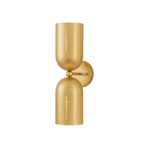 LightFixturesUSA - Tulip 2 - Light Brass Up Down Hourglass Vanity Wall Sconce - Wall Sconce - 2 Packs - 