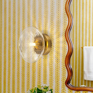 LightFixturesUSA - Versatile 1 - Light Water Glass Oval Globe Semi Flush Wall Lamp - Ceiling Light - 1 Pack - 