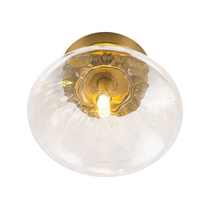 LightFixturesUSA - Versatile 1 - Light Water Glass Oval Globe Semi Flush Wall Lamp - Ceiling Light - 2 Packs - 