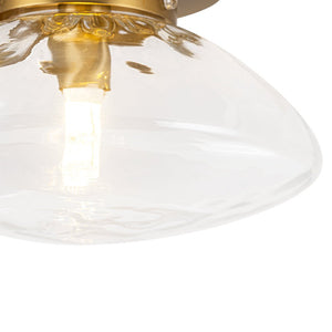 LightFixturesUSA - Versatile 1 - Light Water Glass Oval Globe Semi Flush Wall Lamp - Ceiling Light - 2 Packs - 