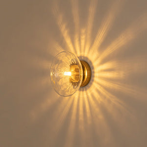 LightFixturesUSA - Versatile 1 - Light Water Glass Oval Globe Semi Flush Wall Lamp - Ceiling Light - 2 Packs - 