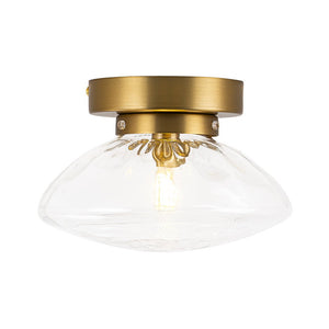 LightFixturesUSA - Versatile 1 - Light Water Glass Oval Globe Semi Flush Wall Lamp - Ceiling Light - 2 Packs - 