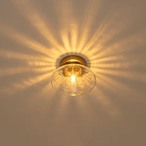 LightFixturesUSA - Versatile 1 - Light Water Glass Oval Globe Semi Flush Wall Lamp - Ceiling Light - 2 Packs - 