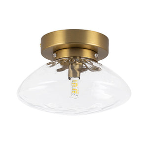 LightFixturesUSA - Versatile 1 - Light Water Glass Oval Globe Semi Flush Wall Lamp - Ceiling Light - 2 Packs - 