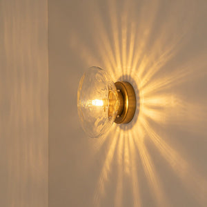 LightFixturesUSA - Versatile 1 - Light Water Glass Oval Globe Semi Flush Wall Lamp - Ceiling Light - 2 Packs - 