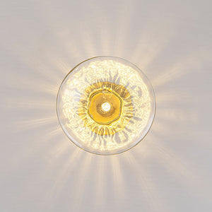 LightFixturesUSA - Versatile 1 - Light Water Glass Oval Globe Semi Flush Wall Lamp - Ceiling Light - 2 Packs - 