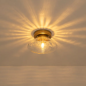 LightFixturesUSA - Versatile 1 - Light Water Glass Oval Globe Semi Flush Wall Lamp - Ceiling Light - 2 Packs - 