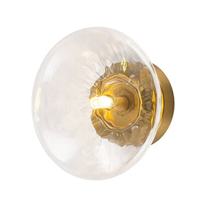 LightFixturesUSA - Versatile 1 - Light Water Glass Oval Globe Semi Flush Wall Lamp - Ceiling Light - 2 Packs - 