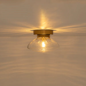 LightFixturesUSA - Versatile 1 - Light Water Glass Oval Globe Semi Flush Wall Lamp - Ceiling Light - 2 Packs - 