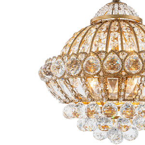 LightFixturesUSA-Victorian Antique Gold Bronze Crystal Empire Globe Chandelier-Chandelier-17.3 in-