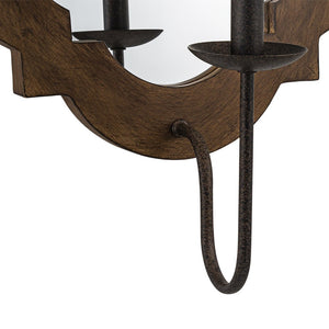 LightFixturesUSA - Vintage 1 - Light Wood Mirror Linen Tapered Shade Wall Sconce - Wall Sconce - 2 Packs - 