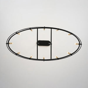 LightFixturesUSA - Vintage 12 - Light Black Brass Candle Wide Island Chandelier - Chandelier - 37.5 in - 