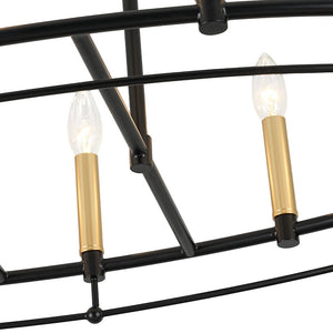 LightFixturesUSA - Vintage 12 - Light Black Brass Candle Wide Island Chandelier - Chandelier - 37.5 in - 