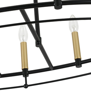 LightFixturesUSA - Vintage 12 - Light Black Brass Candle Wide Island Chandelier - Chandelier - 37.5 in - 