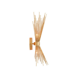 LightFixturesUSA - Vintage 2 - Light Sunburst Antique Gold Vanity Wall Sconce - Wall Sconce - 2 Packs - 