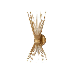 LightFixturesUSA - Vintage 2 - Light Sunburst Antique Gold Vanity Wall Sconce - Wall Sconce - 2 Packs - 