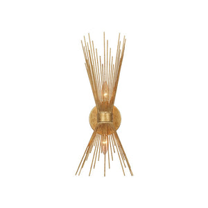 LightFixturesUSA - Vintage 2 - Light Sunburst Antique Gold Vanity Wall Sconce - Wall Sconce - 2 Packs - 