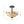 LightFixturesUSA-Vintage 2-Tier Amber Glass Scalloped Bloom Semi Flush Mount-Ceiling Light-Amber Glass-