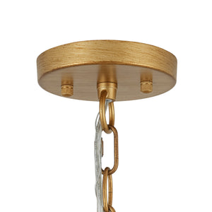 LightFixturesUSA-Vintage 5-Light Brushed Gold Metal Drum Cage Chandelier-Chandelier-30 in-