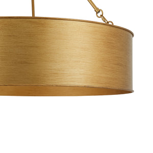 LightFixturesUSA-Vintage 5-Light Brushed Gold Metal Drum Cage Chandelier-Chandelier-30 in-
