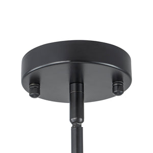 LightFixturesUSA-Vintage 6-Light Frosted Glass Shade Round Candle Style Chandelier-Chandelier-Black-