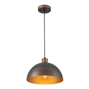 LightFixturesUSA - Vintage Antique Bronze 1 - Light Iron Dome Pendant Light - Pendant Light - 11.8 in - 