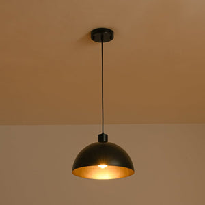 LightFixturesUSA - Vintage Antique Bronze 1 - Light Iron Dome Pendant Light - Pendant Light - Matte Black - 